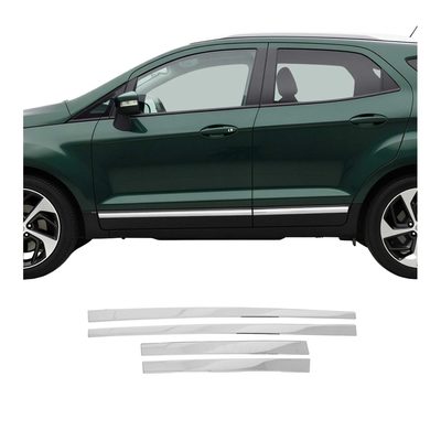 2018-2022 Ford EcoSport Side Door Molding Trim Skirt Garnish Stainless Steel Silver 4Pcs