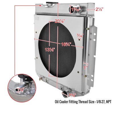 1960-1966 Ford Falcon Mustang Ranchero Mercury 3 Row Radiator