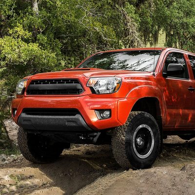 2012-2015 Toyota Tacoma Factory Headlights w/Amber Reflectors Matt Black/Clear