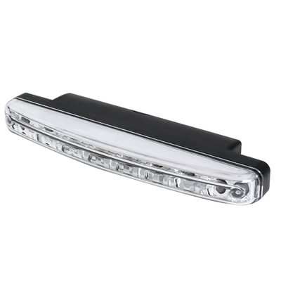 Universal 4W 8 LED 6000K Daytime Running Lights Chrome Housing/Clear Lens