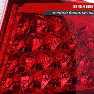 2001-2005 Lexus IS300 LED Tail Lights Chrome Housing/Red Clear Lens