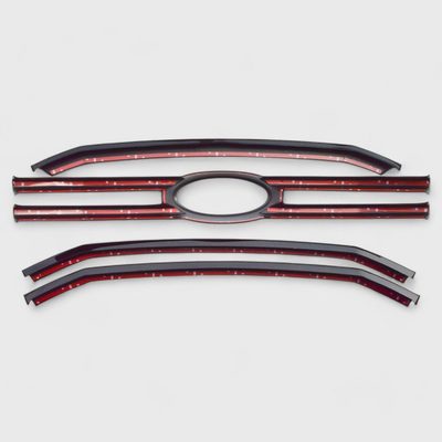 2015-2017 Ford F-150 Grille Overlay Gloss Black 4Pcs ABS Plastic