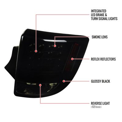 2000-2005 Toyota Celica LED Tail Lights Glossy Black Housing/Smoke Lens