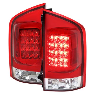 2005-2015 Nissan Armada LED Tail Lights Chrome Housing/Red Clear Lens