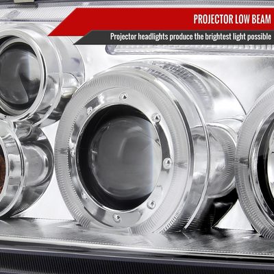 1999-2005 VW Jetta/Bora Mk4 Dual Halo Projector Headlights LED Light Chrome
