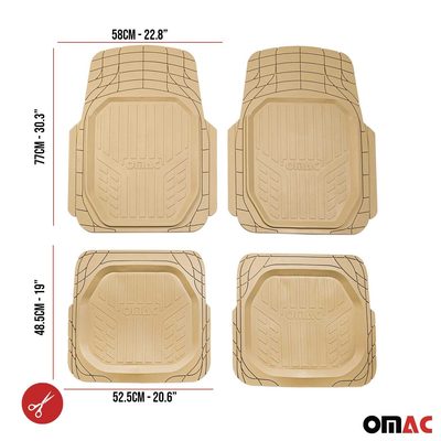 Mercury Heavy Duty Trim to fit Floor Mats Liner Tan All Weather 4Pcs