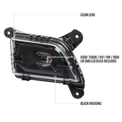 2019-2022 Chevy Silverado 1500/2500HD/3500HD LED Fog Lights Kit Matt Black