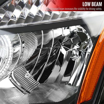 2008-2013 Nissan Rogue/Rogue Select Factory Headlights Amber Reflectors Black