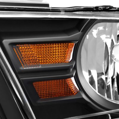 2010-2014 Ford Mustang Factory Style Headlights Matte Black/Clear Lens