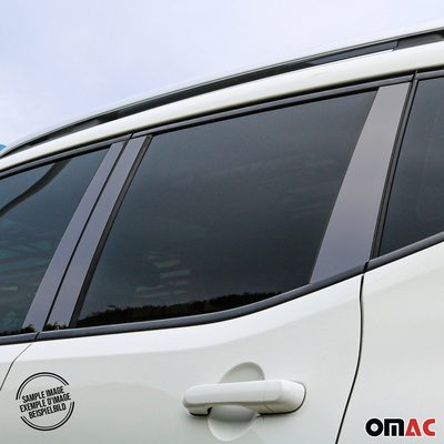 2007-2013 Mercedes S Class W221 Window B Pillar Posts Trim Stainless Steel Dark 6x