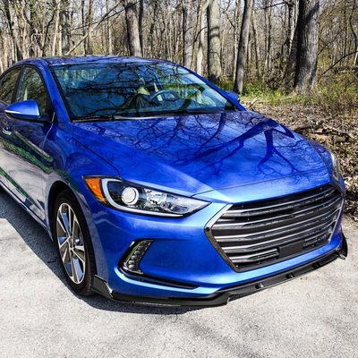 2017-2018 Hyundai Elantra Glossy Black Polypropylene 3Pcs Bumper Lip