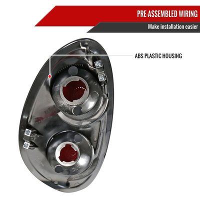 2001-2005 Chrysler PT Cruiser Tail Lights Chrome Housing/Smoke Lens