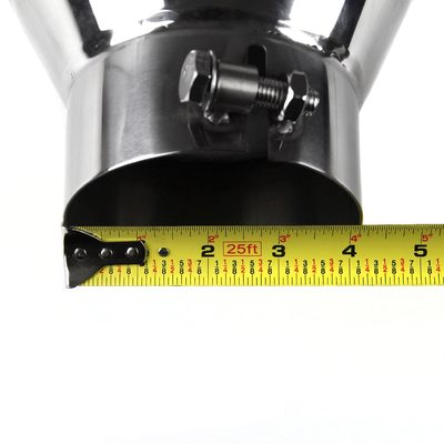 Universal 4" Inlet/6" Outlet Chrome Stainless Steel Bolt-On Angled Exhaust Tip