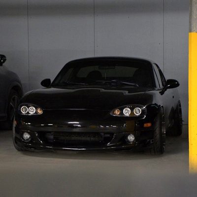2001-2005 Mazda Miata MX-5 Dual Halo Projector Headlights Matte Black/Clear