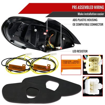 2010-2016 Hyundai Genesis Coupe White Bar LED Tail Lights Chrome/Red Smoke