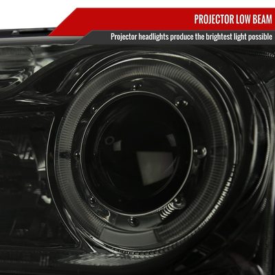 1998-2000 Ford Ranger Halo Projector Headlights Chrome Housing/Smoke Lens