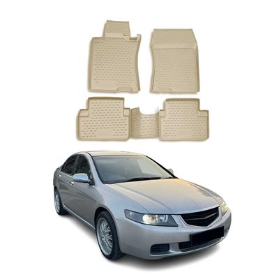 2003-2007 Honda Accord Sedan Floor Mats Liners Full Set All Weather Beige