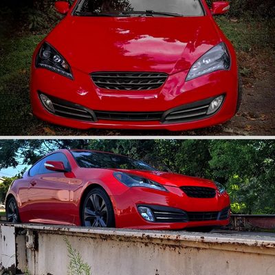 2010-2012 Hyundai Genesis Coupe R8 LED Projector Headlights Black/Smoke Lens