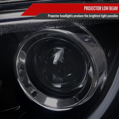 2008-2009 Pontiac G8 LED Bar Projector Headlights Glossy Black/Smoke Lens
