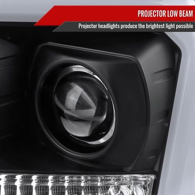 2004-2008 Ford F-150/Lincoln Mark LT LED CBar Projector Headlights Matte Black