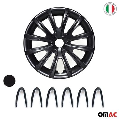 Bicolo Hub Caps Wheel Cover 14" Black & Black Full Set 4 pcs.