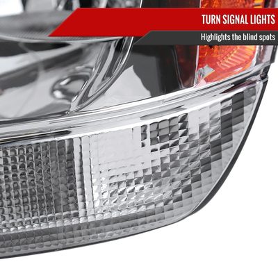 1999-2004 Jeep Grand Cherokee Factory Crystal Headlights Amber Reflectors