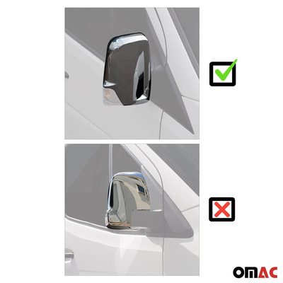 2006-2013 Mercedes Sprinter W906 Side Mirror Cover Caps Stainless Steel Silver 2 Pcs