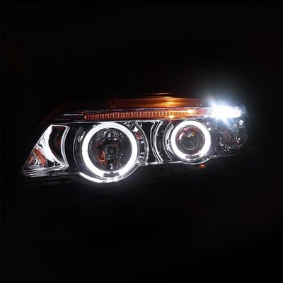 2001-2003 BMW E53 X5 Dual Halo Projector Headlights Chrome/Clear Lens