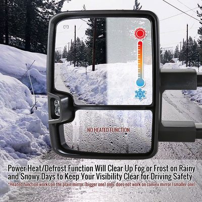 2014-2018 Chevy Silverado/ Sierra Folding Heated & Manual Towing Mirrors Smoke