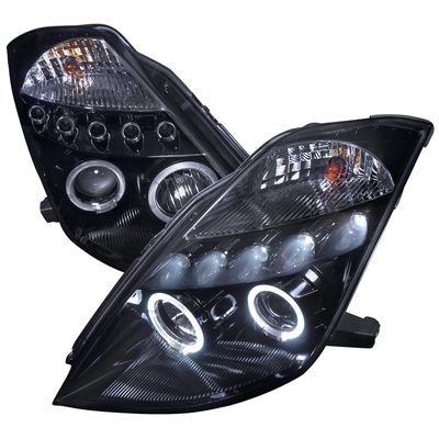 2003-2005 Nissan 350Z Dual Halo Projector Headlights Glossy Black/Smoke Lens
