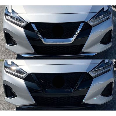 2019-2023 Nissan Maxima Grille Overlay Gloss Black 2Pcs ABS Plastic