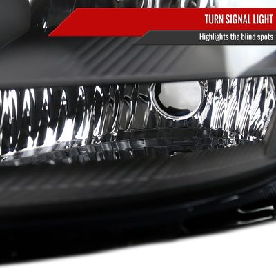 2004-2005 Toyota Sienna Factory Headlights w/Amber Reflector Matt Black/Clear