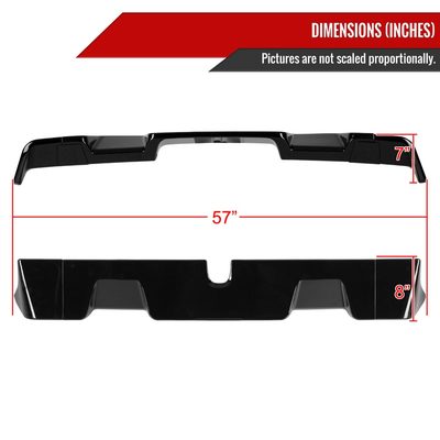 2019-2024 Dodge RAM 1500 Rear Roof Glossy Black Truck Spoiler Wing Kit