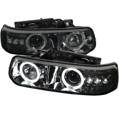 1999-2002 Chevy Silverado/ 00-2006 Tahoe Suburban Dual Halo Headlights Smoke