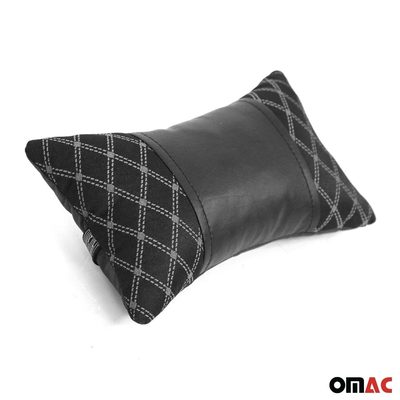 2x Car Seat Neck Pillow Head Shoulder Rest Pad Fabric and Black