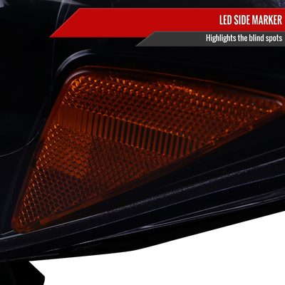 2016-2023 Toyota Tacoma Switchback LED C-Bar Projector Headlights Black/Smoke