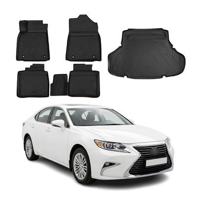 2016-2018 Lexus ES 350 / ES 300h Floor Mats & Cargo Liner Full Set All Weather Black