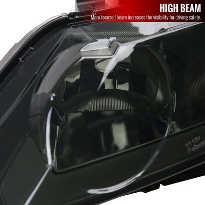 2006-2011 Honda Civic 4DR Sedan Factory Headlights w/LED Strip Chrome/Smoke