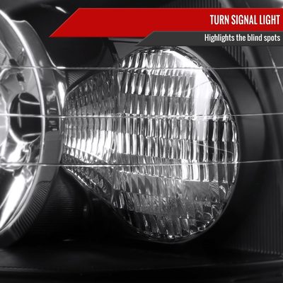 2005-2011 Lincoln Town Car Factory Style Headlights Matte Black/Clear Lens