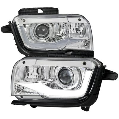 2010-2013 Chevy Camaro LED Bar Projector Headlights Chrome/Clear Lens