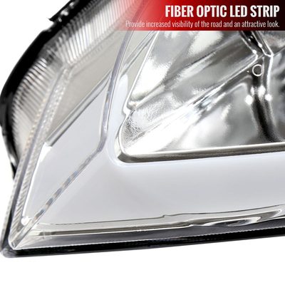 2006-2011 Honda Civic 4DR Sedan Factory Headlights w/LED Strip Chrome/Clear