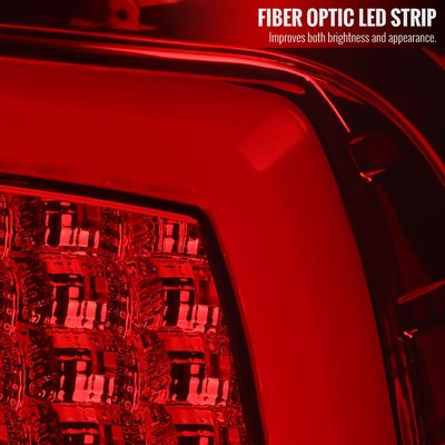 2009-2018 Dodge RAM 1500 2500 3500 White Bar LED Tail Lights Chrome/Red