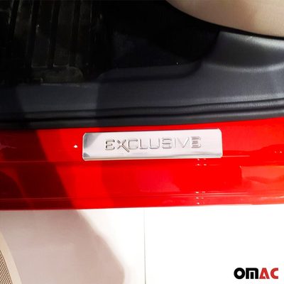 Dodge Ram Door Sill Scuff Plate Scratch Protector Exclusive Stainless Steel Silver 4Pcs