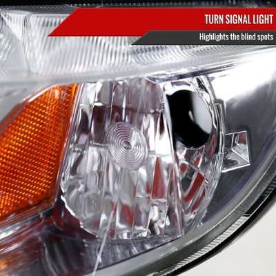 2006-2011 Honda Civic Sedan Crystal Headlights Chrome Housing/Clear Lens