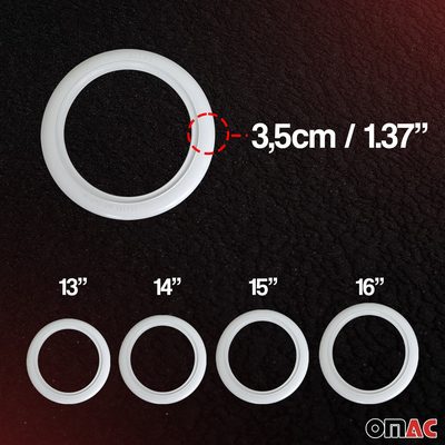 15" Rims Portawalls for VW Bug Pre Beetle White Wall Tire Insert Sidewall 4 Pcs