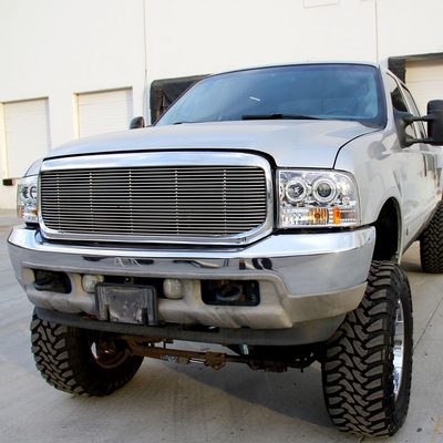 1999-2004 Ford Excursion F-250 F-350 F-450 F-550 Dual Halo Headlights Chrome
