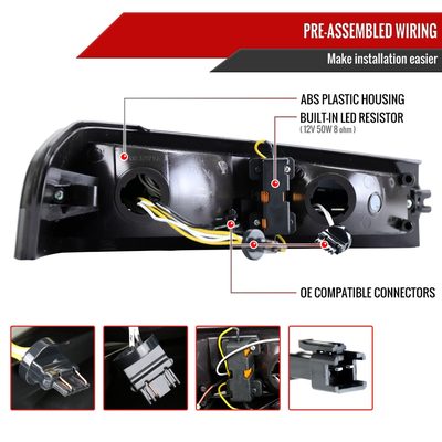 2004-2012 Chevy Colorado/ Canyon LED Bumper Corner Signal Lights Matt Black
