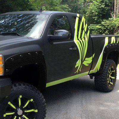 2007-2013 Chevy Silverado Black Rugged Texture Rivet Style Fender Flares