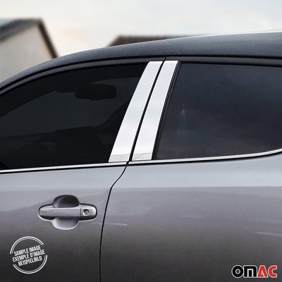 2015-2022 RAM ProMaster City Window B Pillar Posts Door Trim Stainless Steel Silver 8x