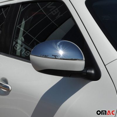 2011-2014 Nissan Juke Side Mirror Cover Caps Stainless Steel Silver 2 Pcs